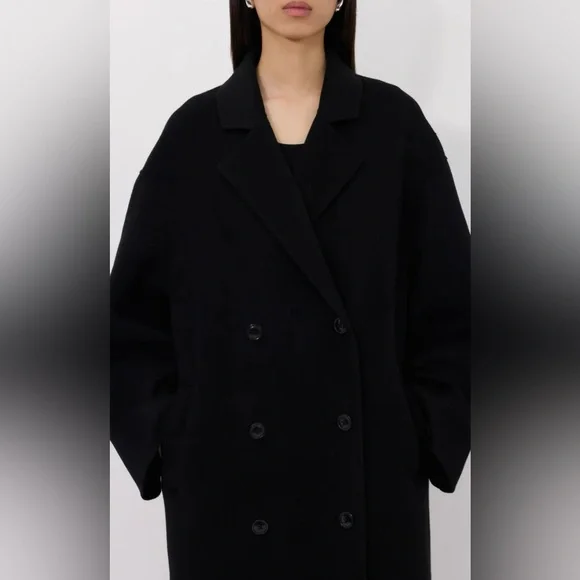 LouLou De Saison Borneo Wool Cashmere Coat, XS, Black - Picture 2 of 11